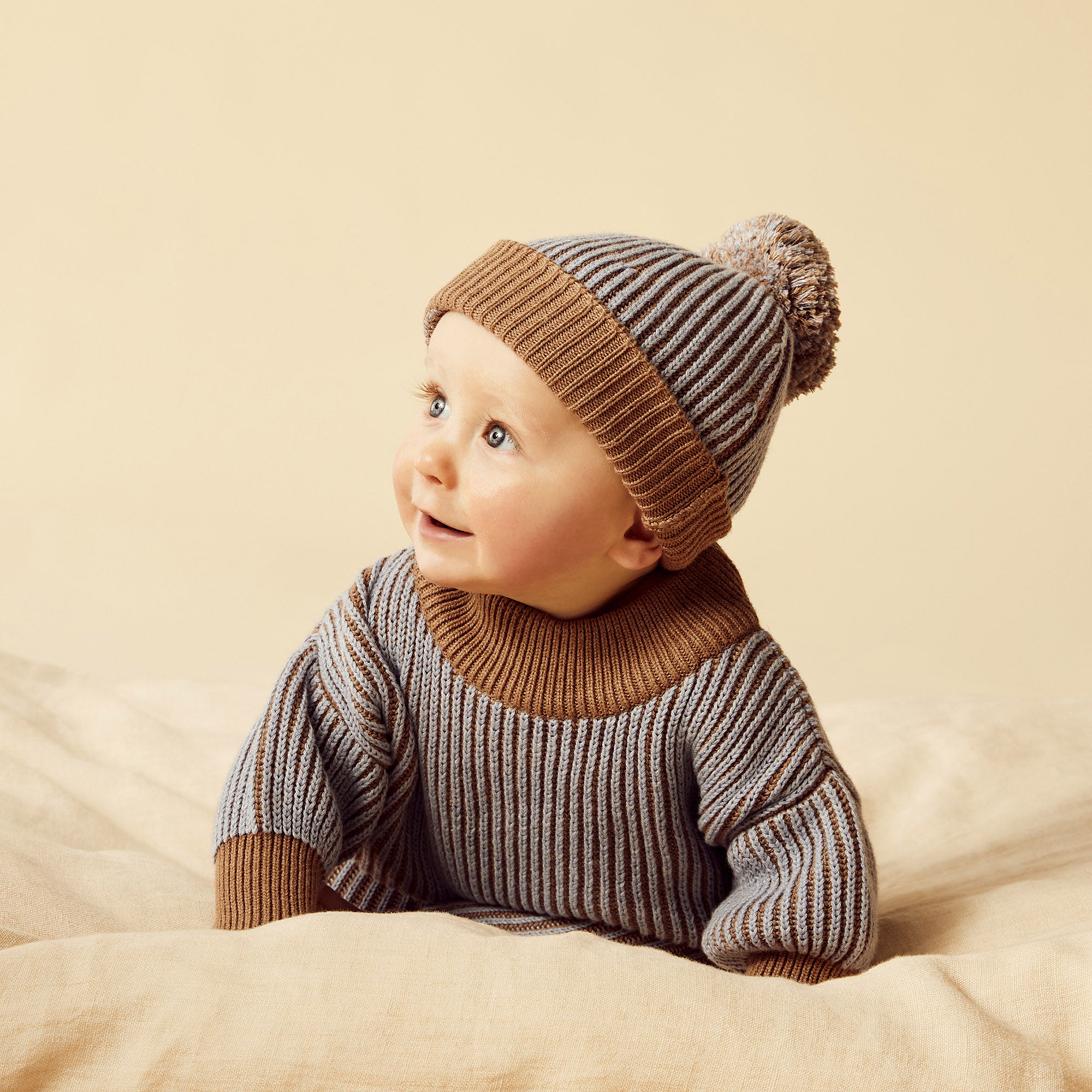 Coco Blue Speckle Organic Ribbed Hat