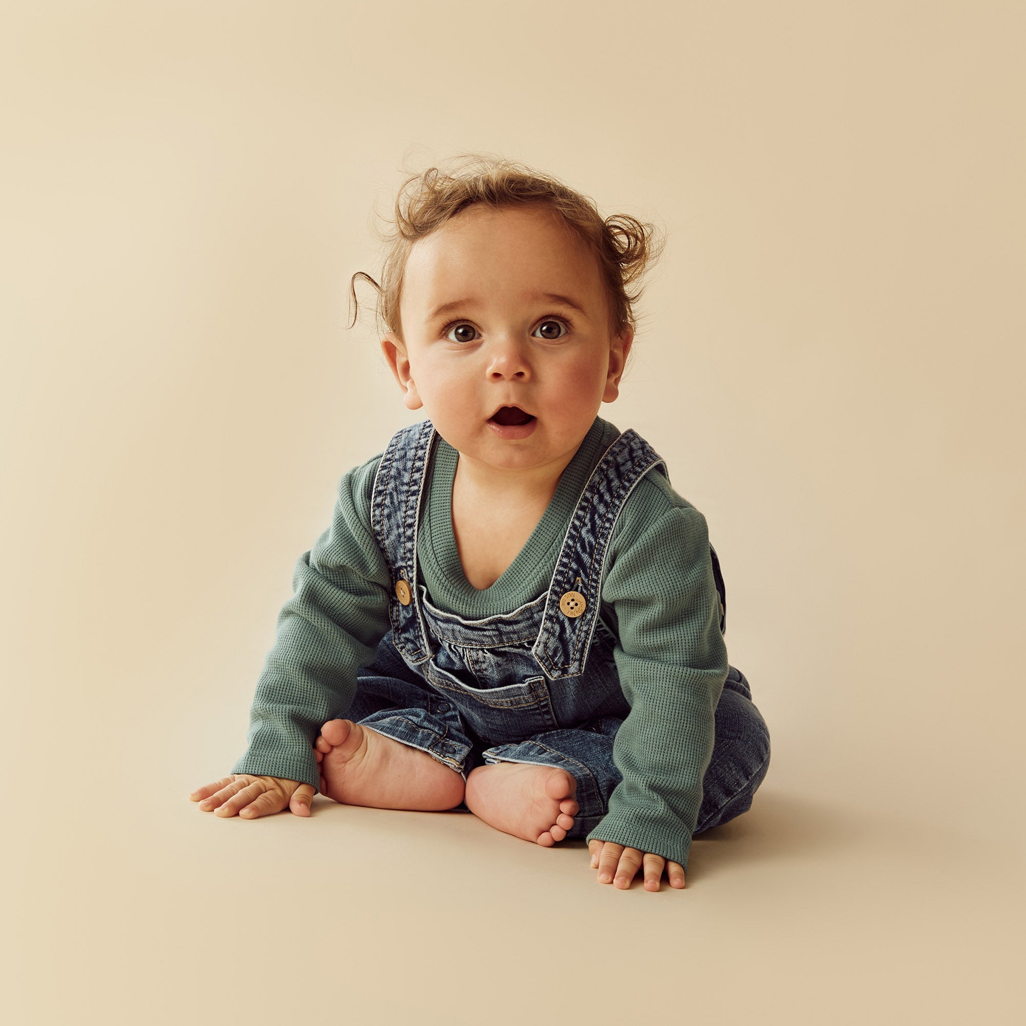 Pine Green Organic Waffle Bodysuit