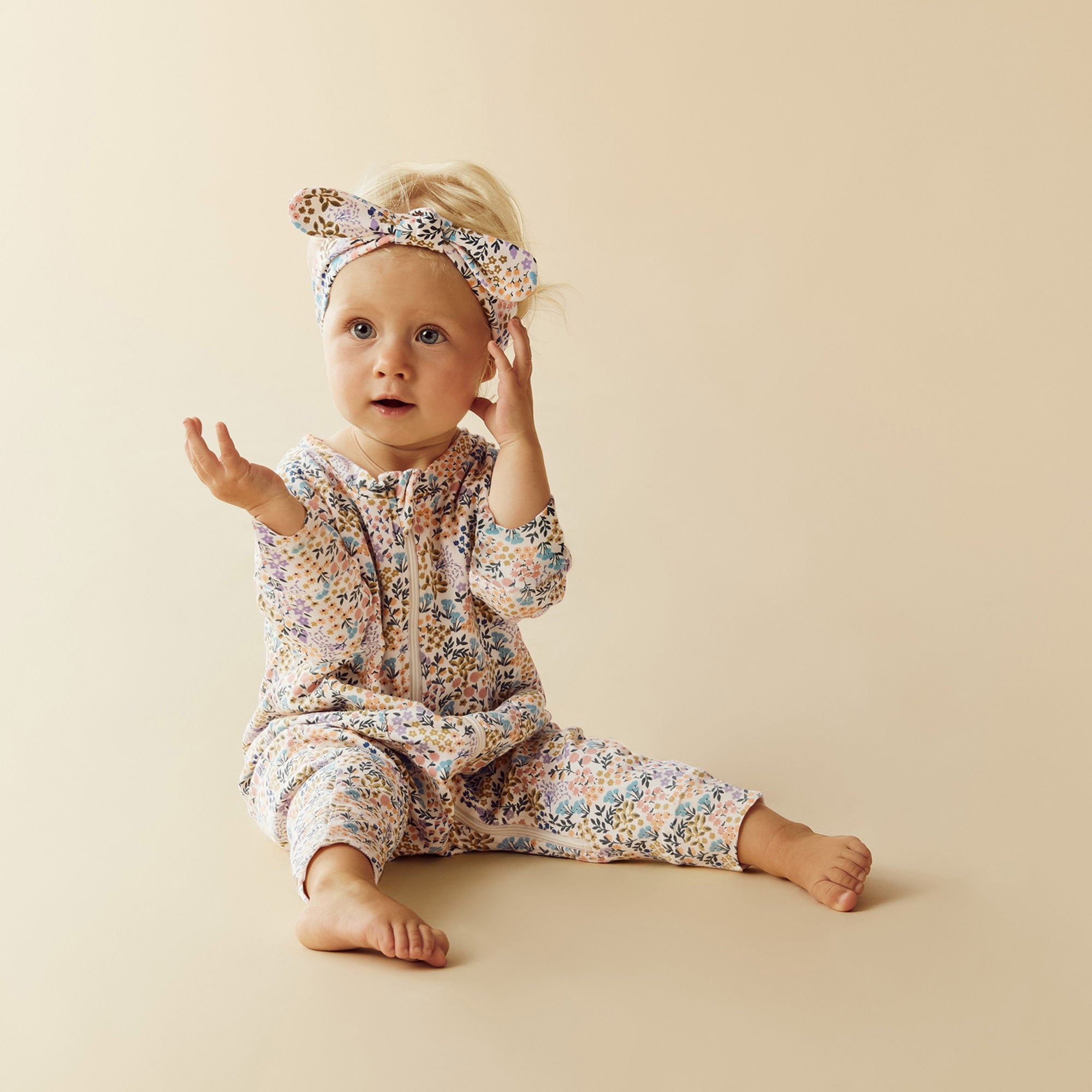 Tiny Bloom Organic Zipsuit with Feet