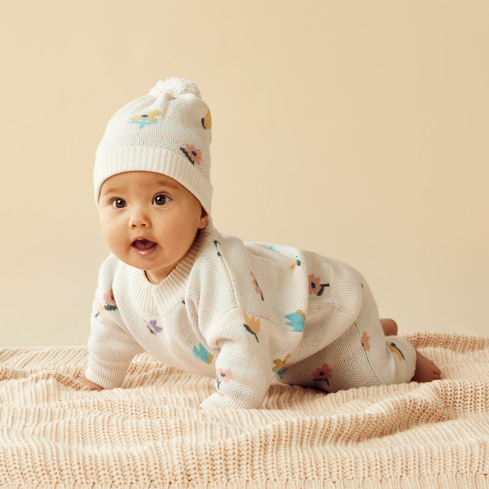 Flower Pop Organic Jacquard Jumper
