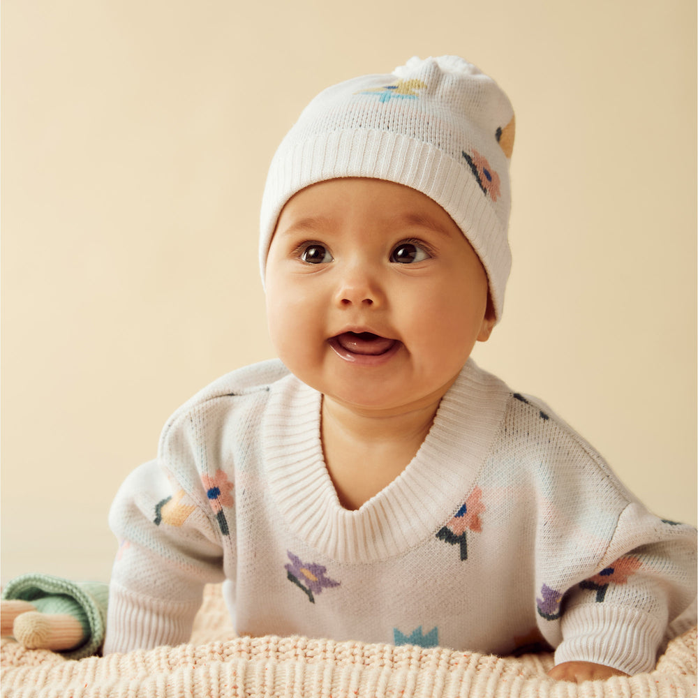 Flower Pop Organic Jacquard Jumper