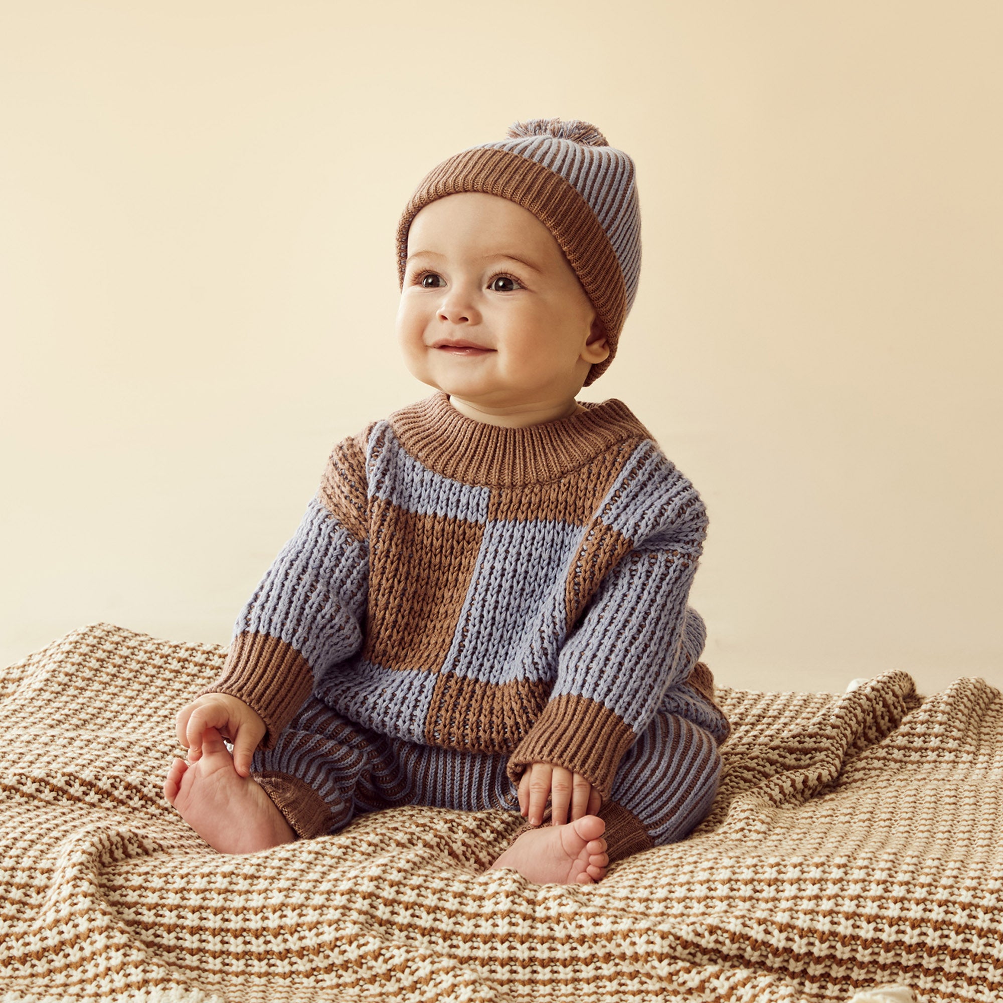 Coco Blue Speckle Organic Check Jumper