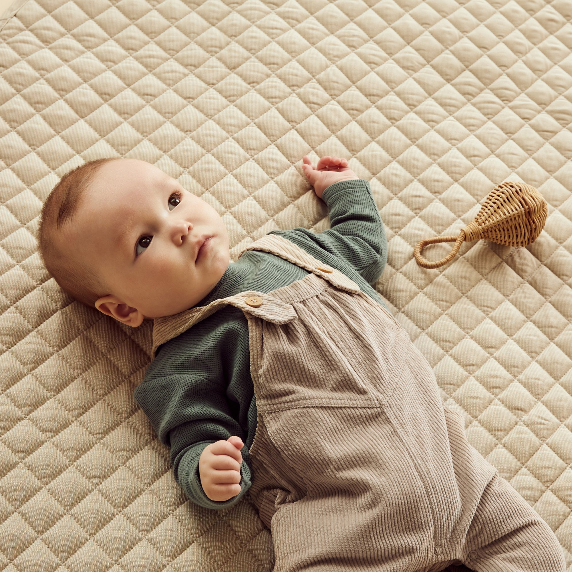 Sand Organic Cotton Corduroy Overall