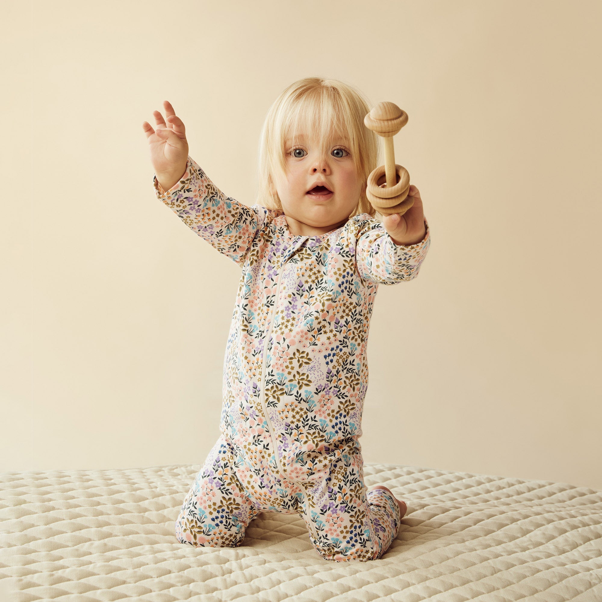 Tiny Bloom Organic Zipsuit with Feet