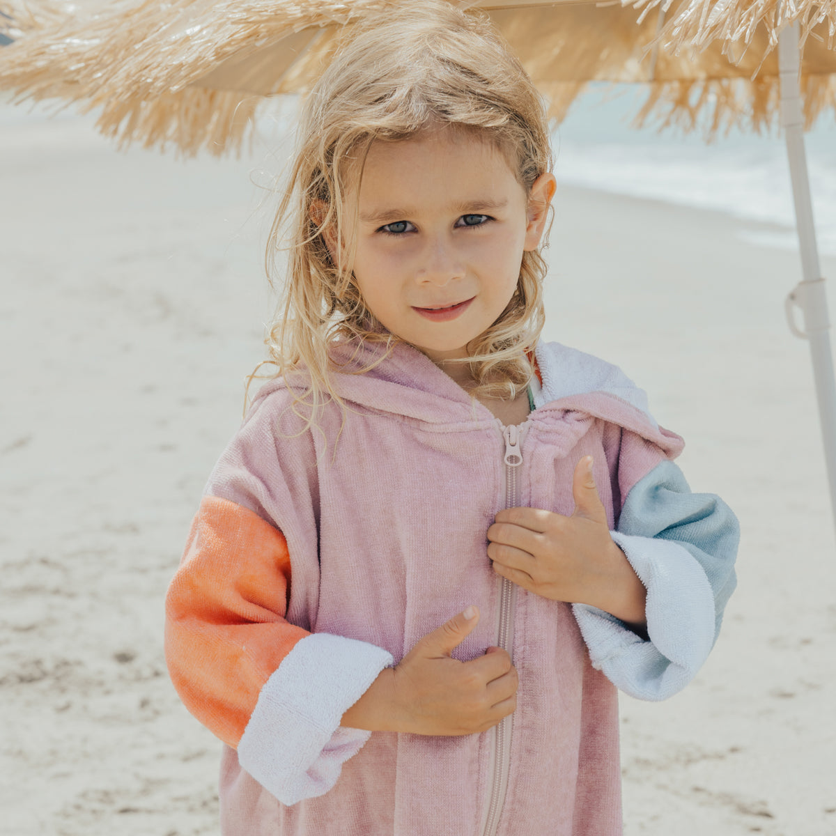 Sunset Colour Block Everywhere Zip-Up Towel