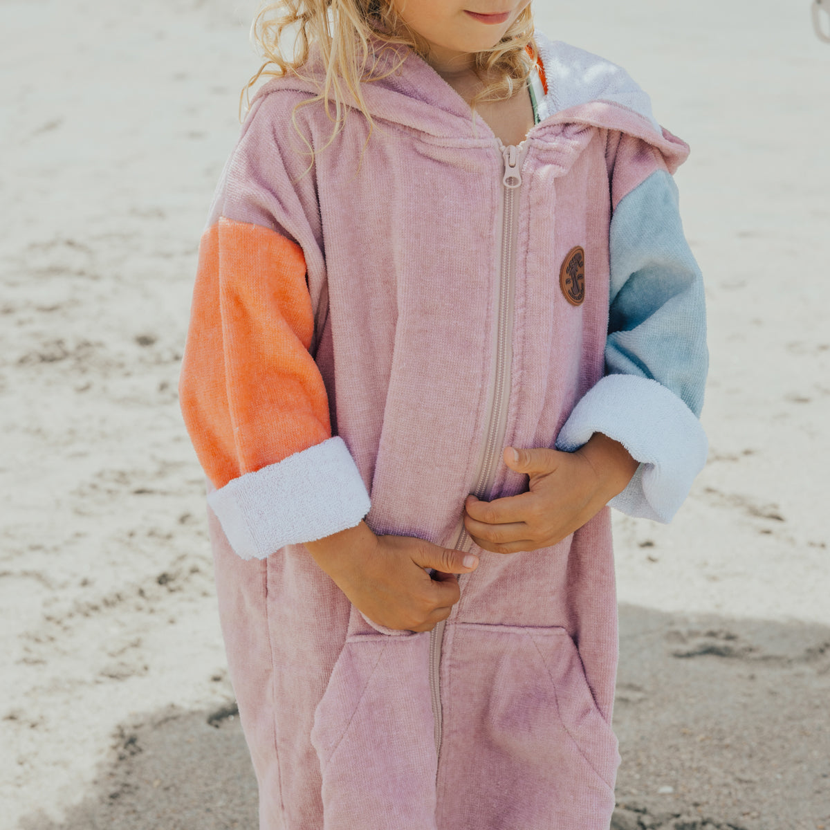 Sunset Colour Block Everywhere Zip-Up Towel