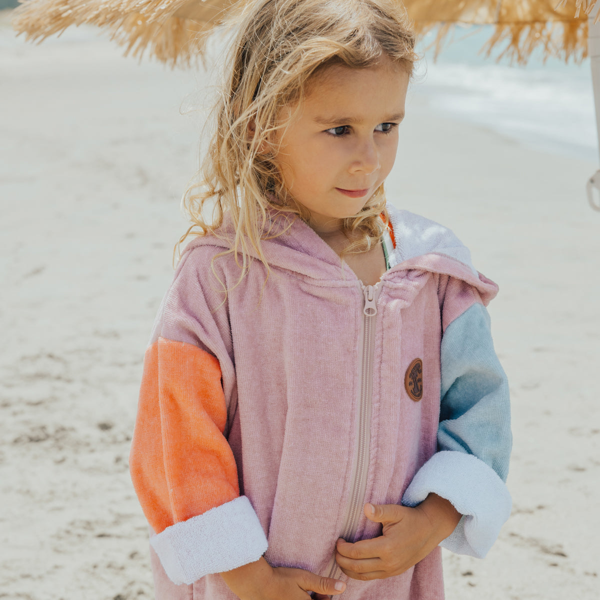 Sunset Colour Block Everywhere Zip-Up Towel