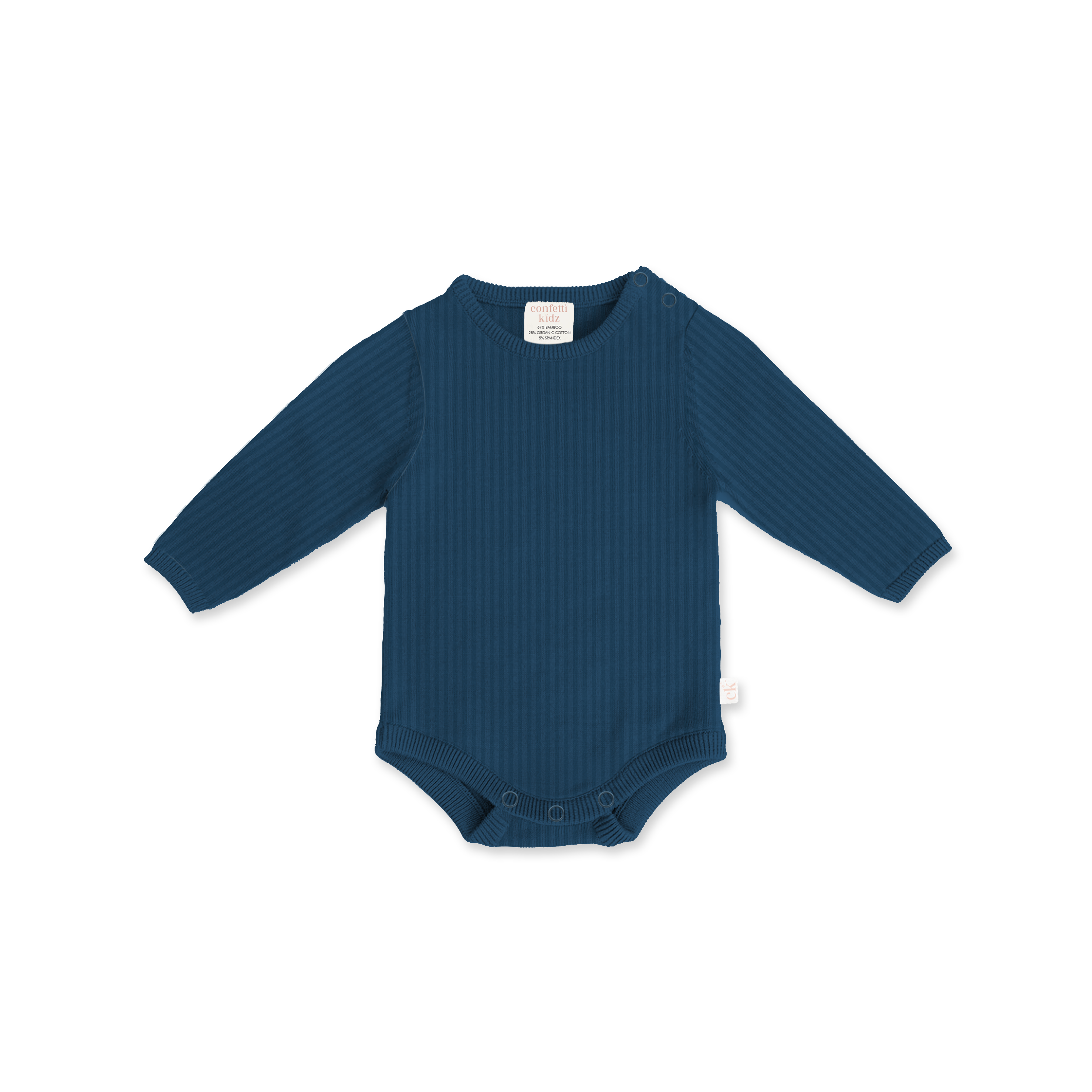 Ribbed Knit Bodysuit - Navy