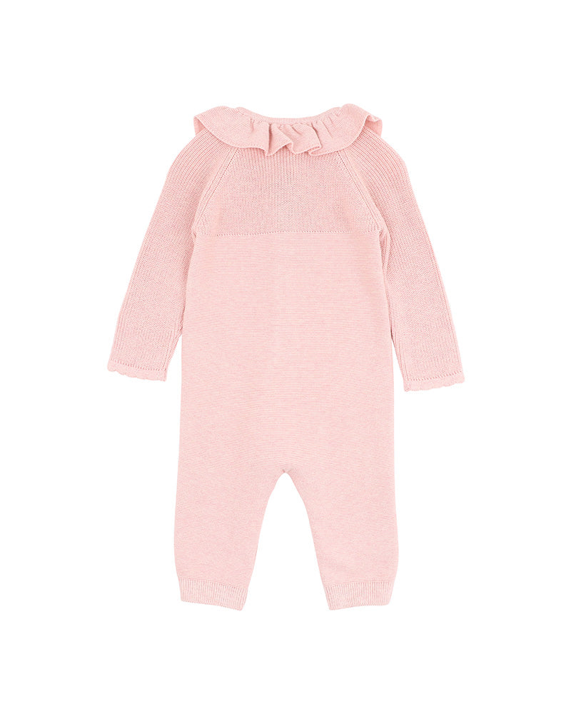 Molly Dusty Pink Collared Knitted Romper