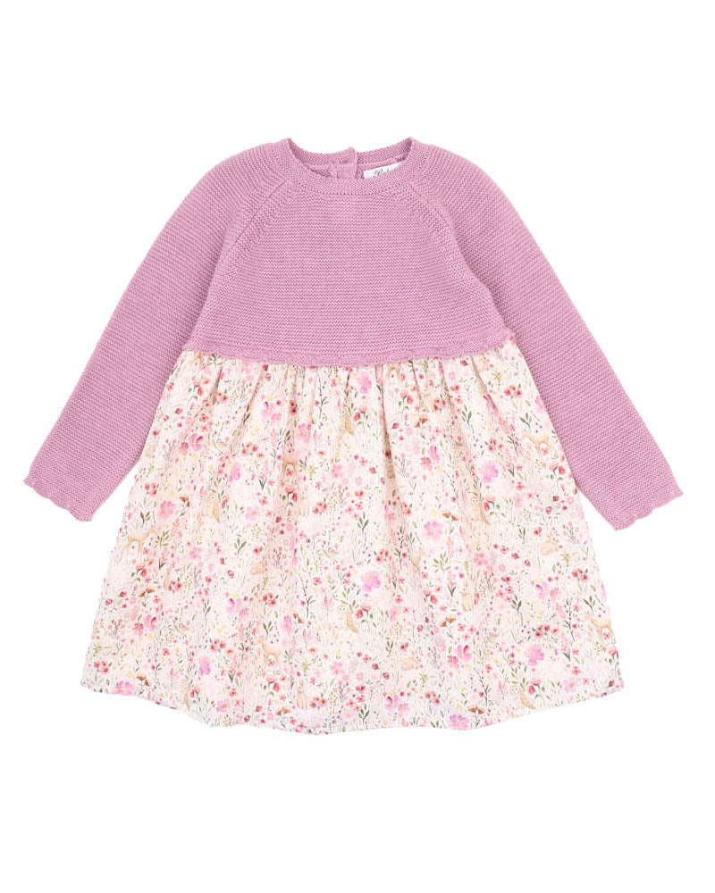 Flossy Knitted Bodice Dress