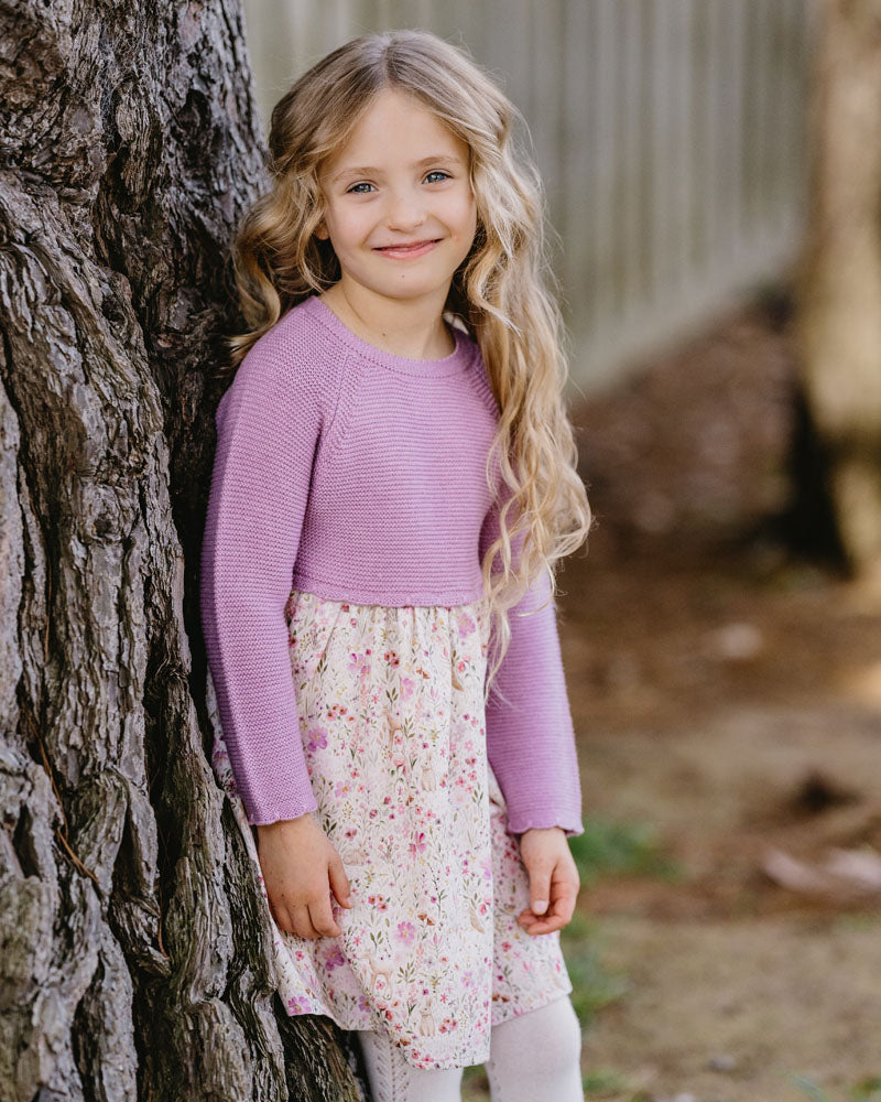Flossy Knitted Bodice Dress