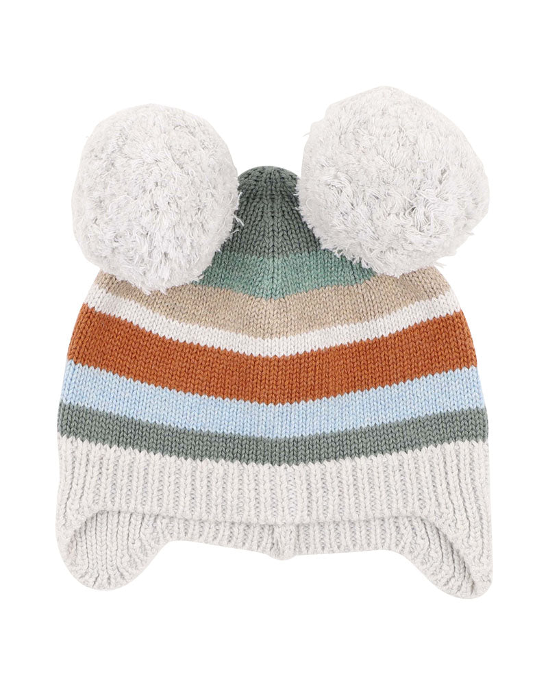 Mateo Stripe Pom Pom Beanie