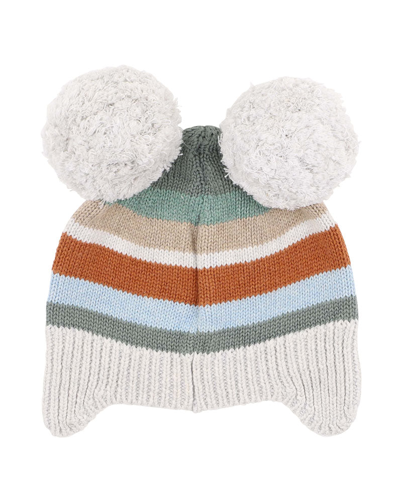 Mateo Stripe Pom Pom Beanie