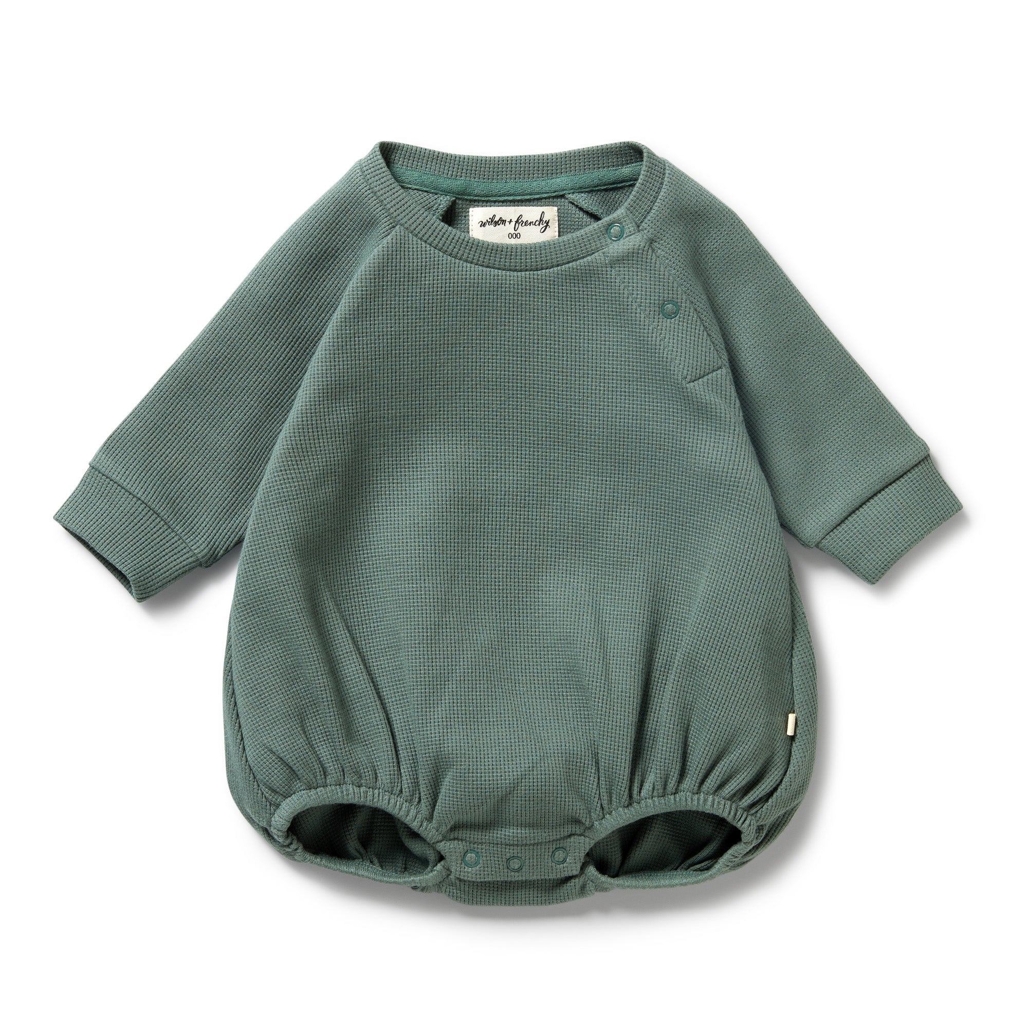 Pine Green Organic Waffle Bodysuit