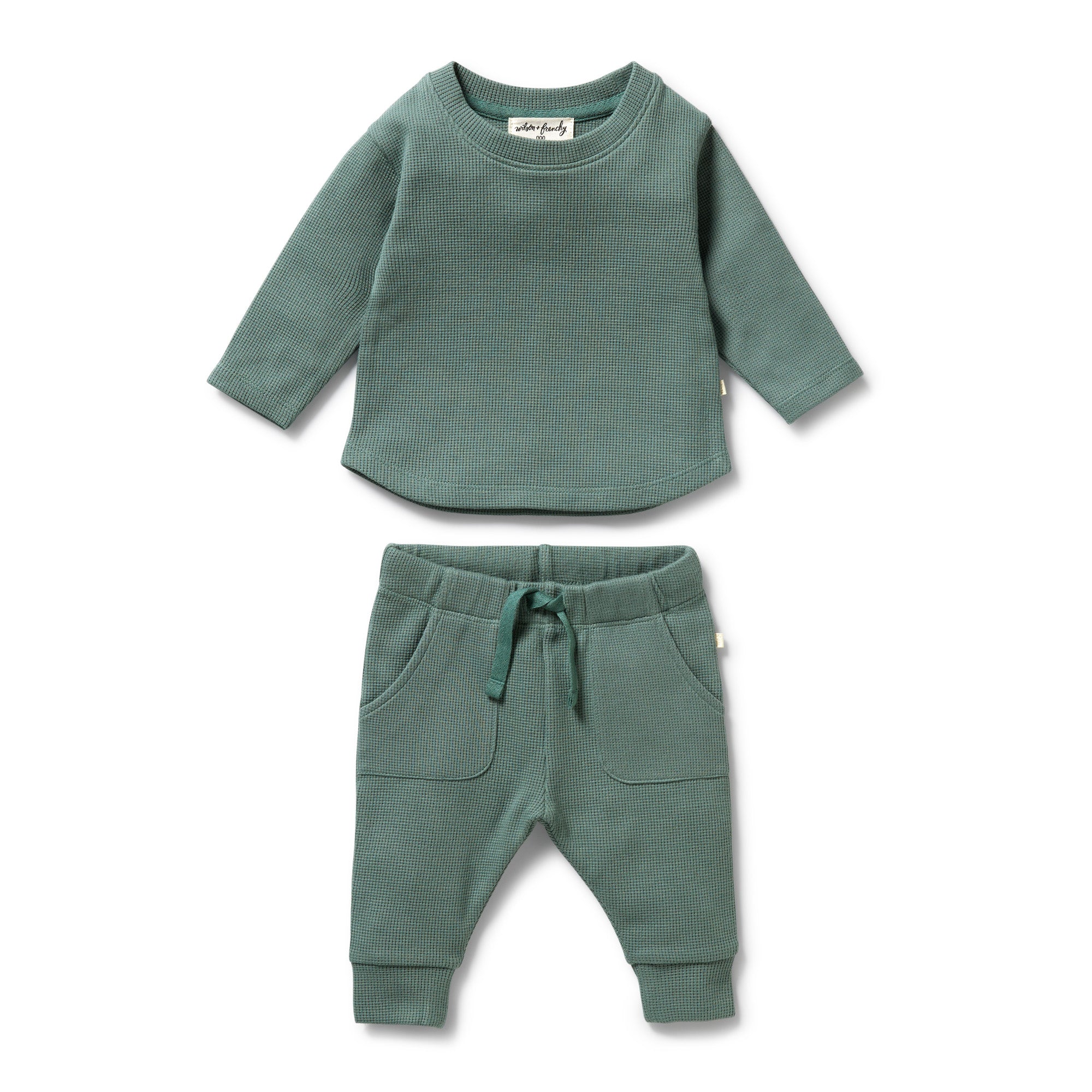 Pine Green Organic Waffle Set