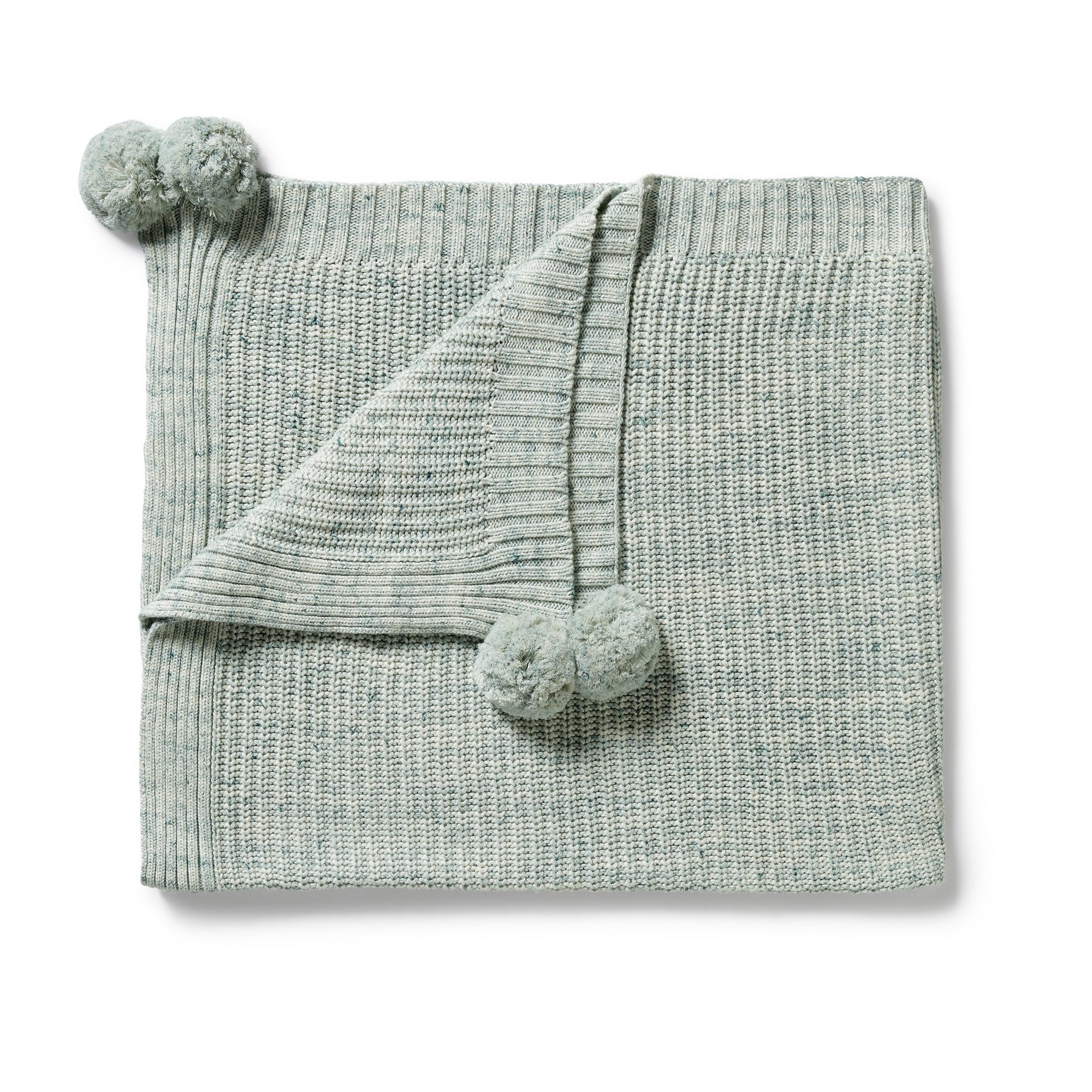 Moss Speckle Organic Knitted Blanket