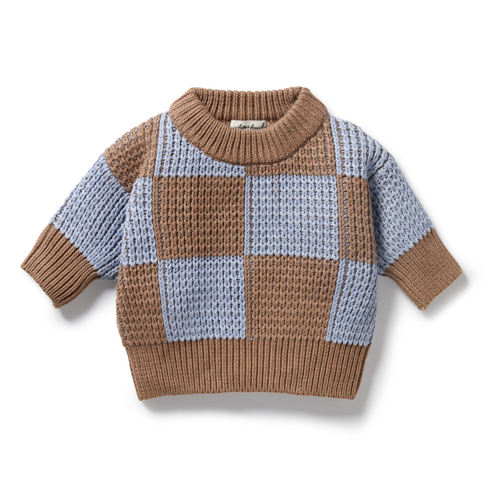 Coco Blue Speckle Organic Check Jumper