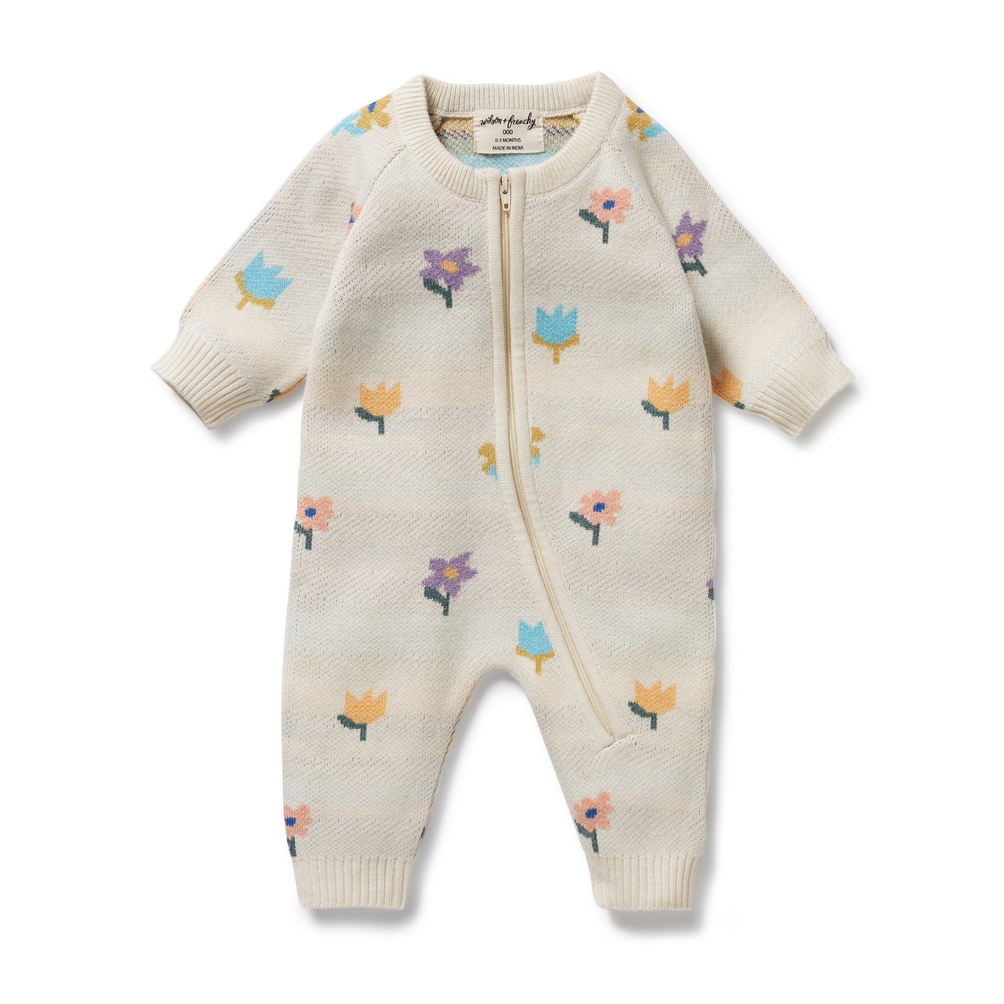 Flower Pop Organic Jacquard Growsuit