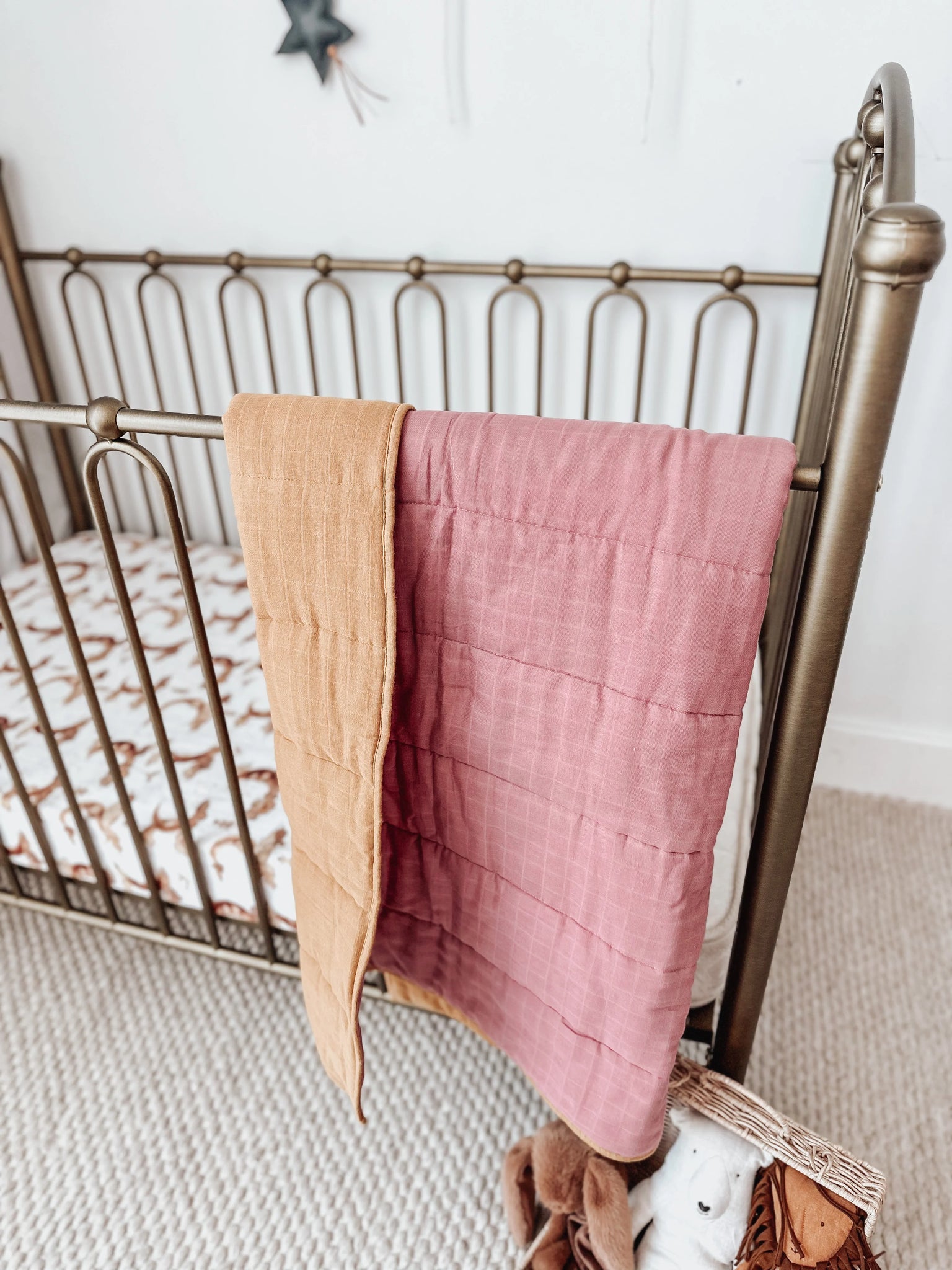 Rose & Golden Reversible Bedspread
