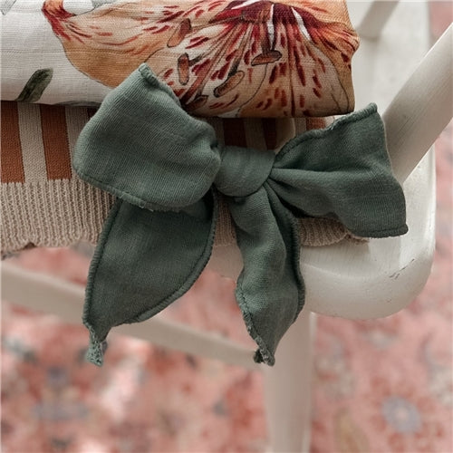 Muslin Bow Headband - Moss