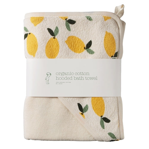 Lemon Print Terry Hooded Towel
