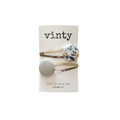 Hair Clip Set- Sage/Bouquet