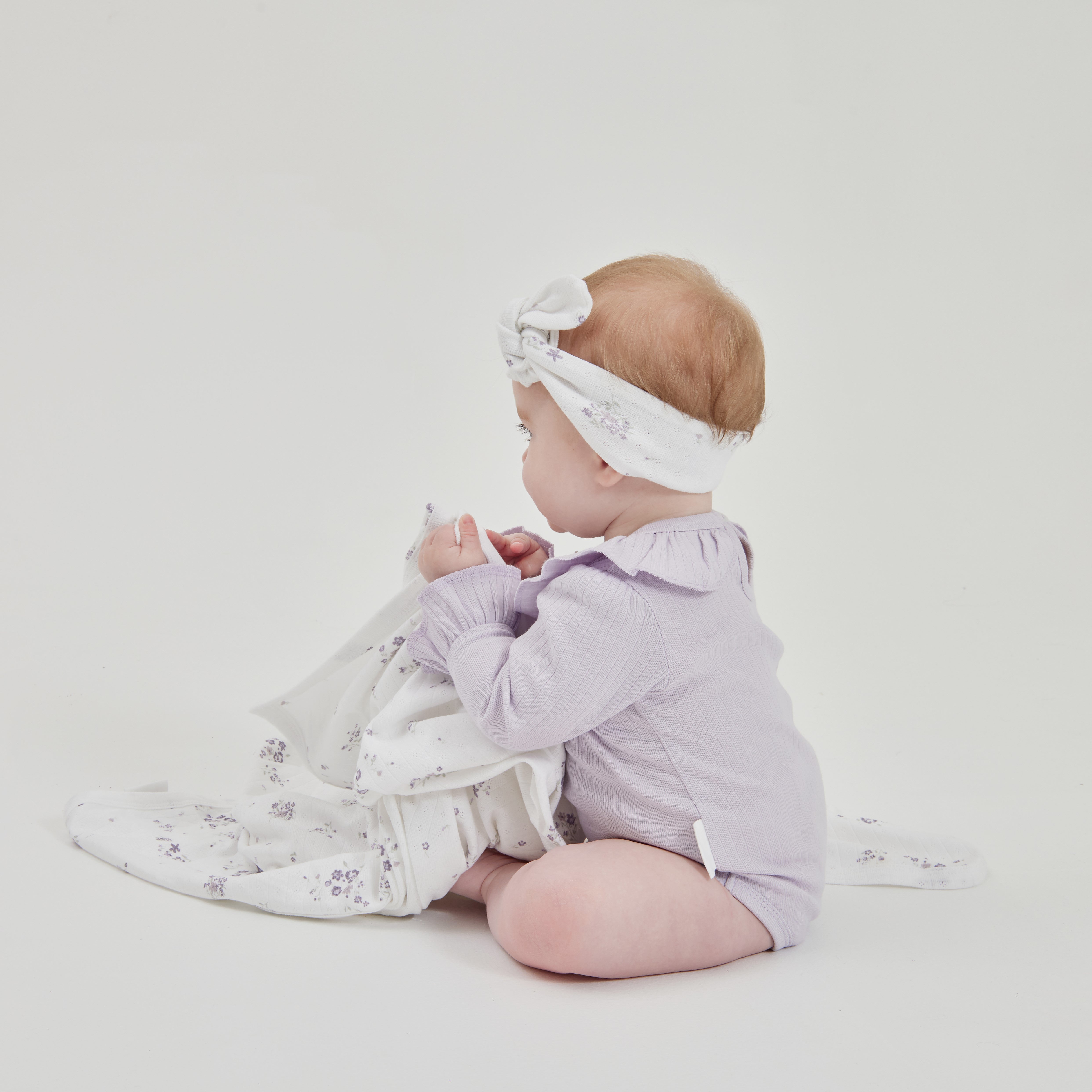 Lavender Pointelle Rib Onesie