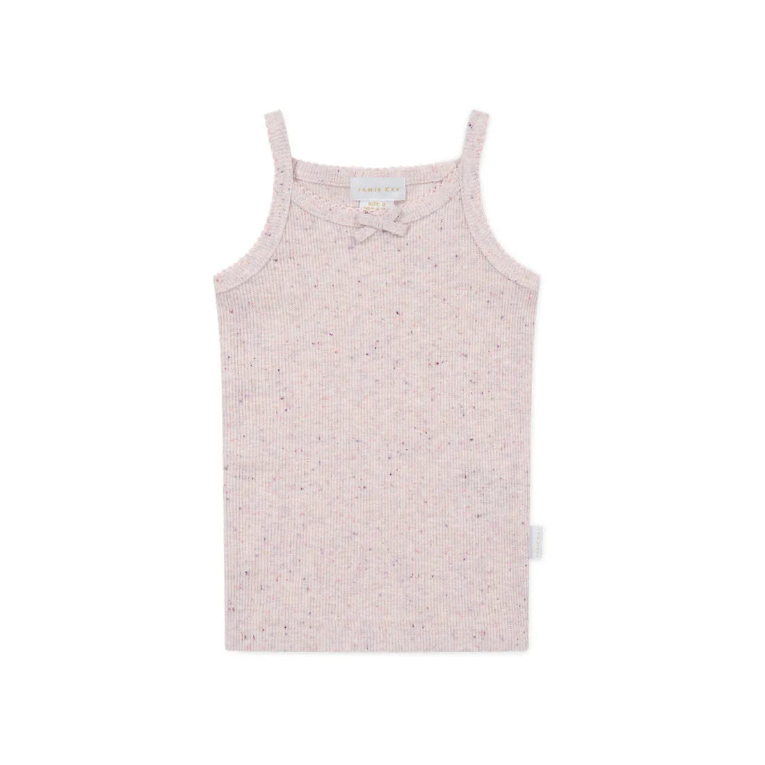 Fine Rib Singlet - Tulip Fleck