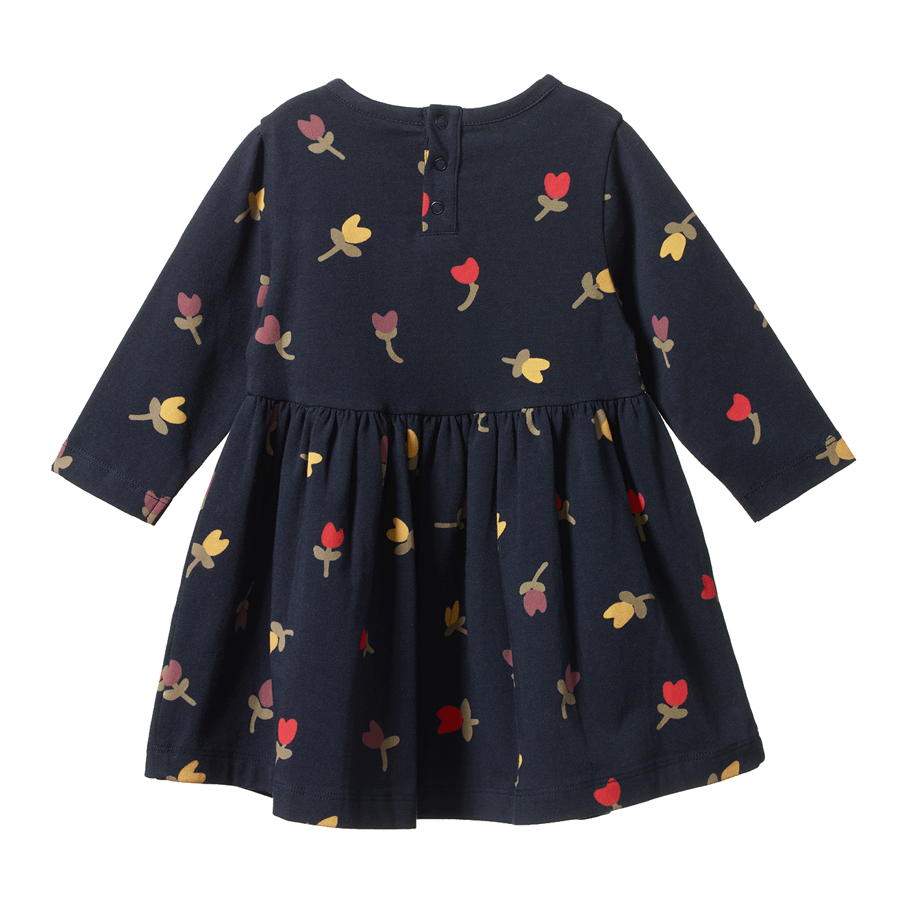 Navy Tulip Print Twirl Dress