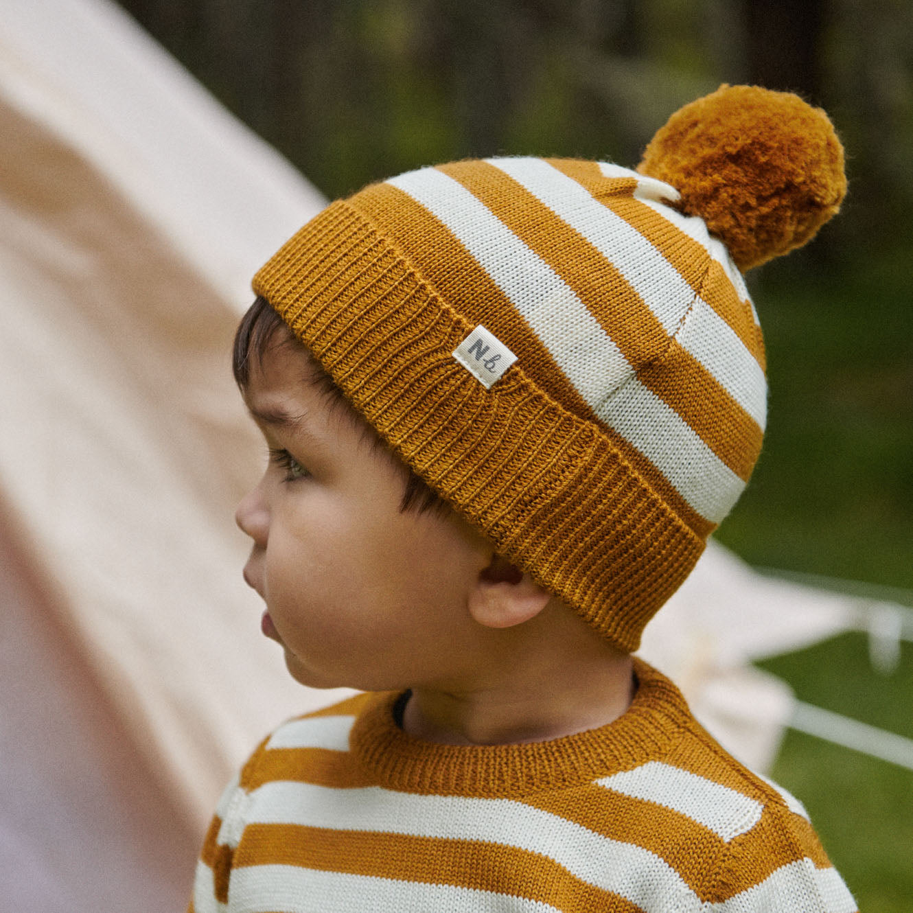 Merino Knit Pullover - Toffee Stripe