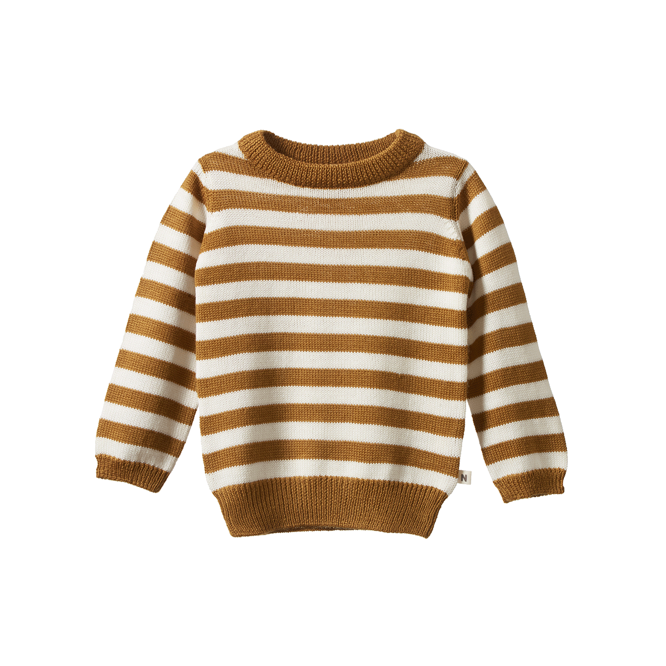 Merino Knit Pullover - Toffee Stripe