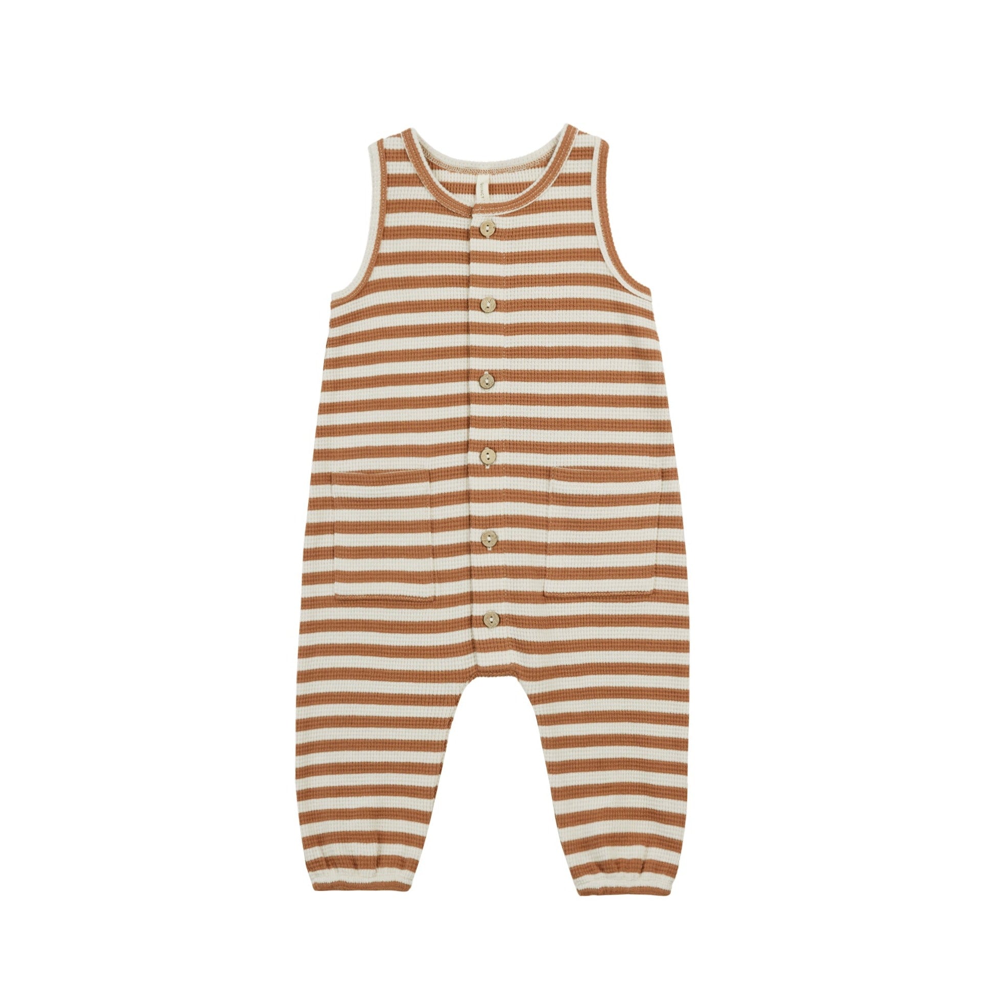 Waffle Jumpsuit Clay Stripe