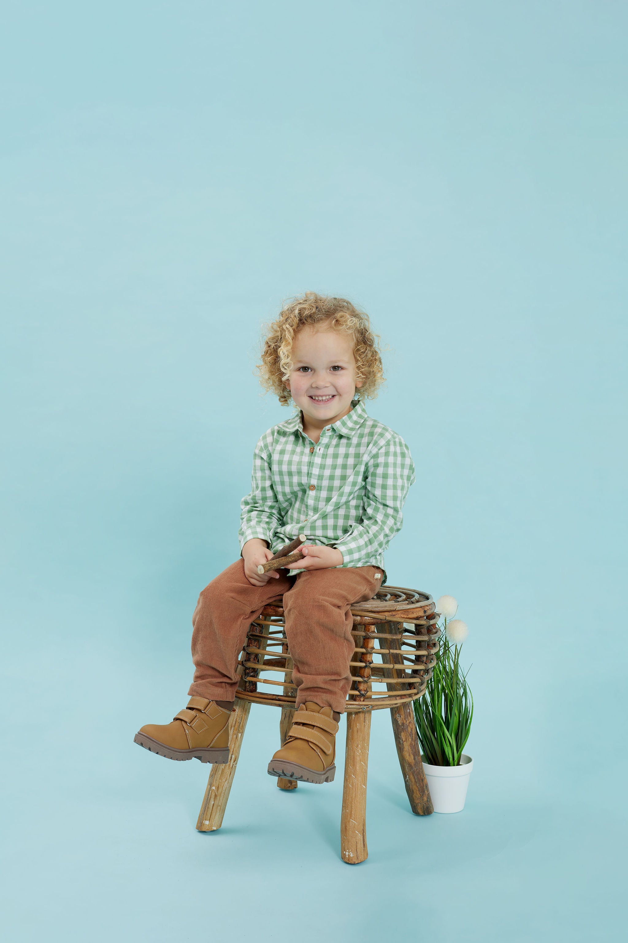 Basil Gingham Cambric Shirt