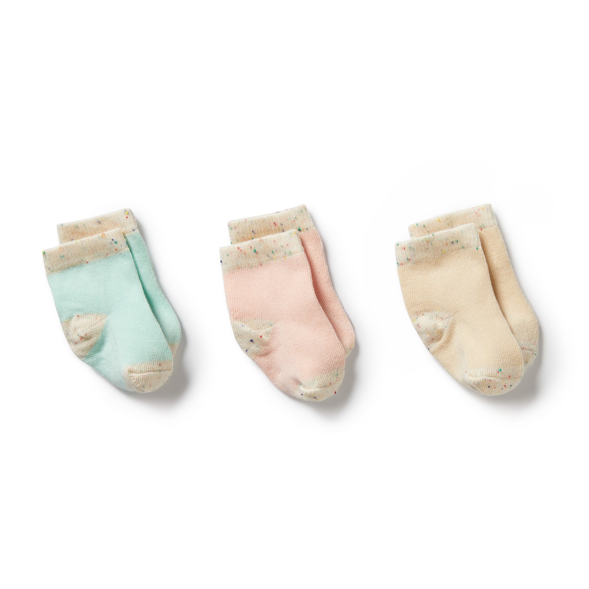 Organic 3 Pk Baby Socks - Mint-Cr-Pk