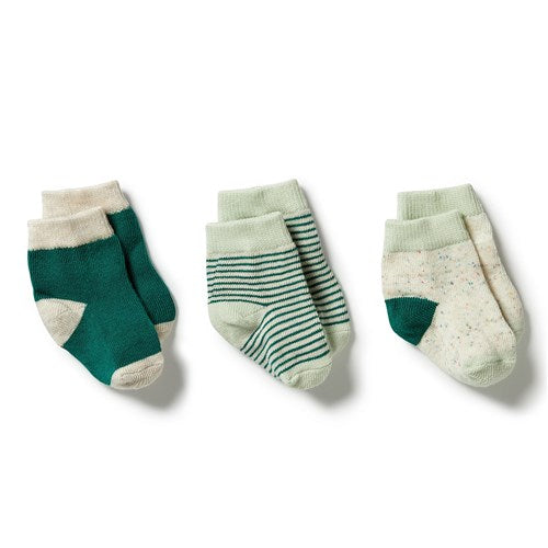 3 Pack Baby Socks - Deep Sea/Pist/Oat