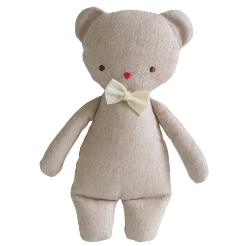 Linen Mini Rattle 18cm Bear