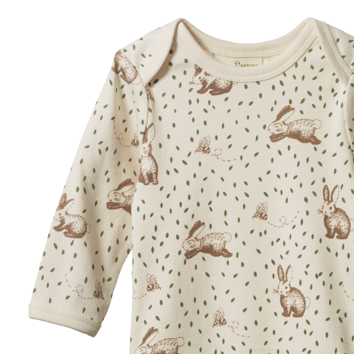 Long Sleeve Bodysuit- Rabbity Print