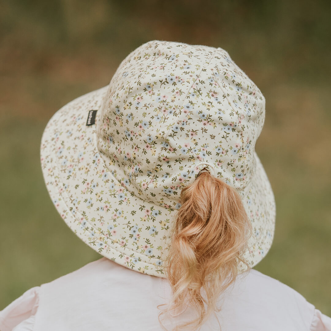 Kids Ponytail Bucket Sun Hat-Charlotte