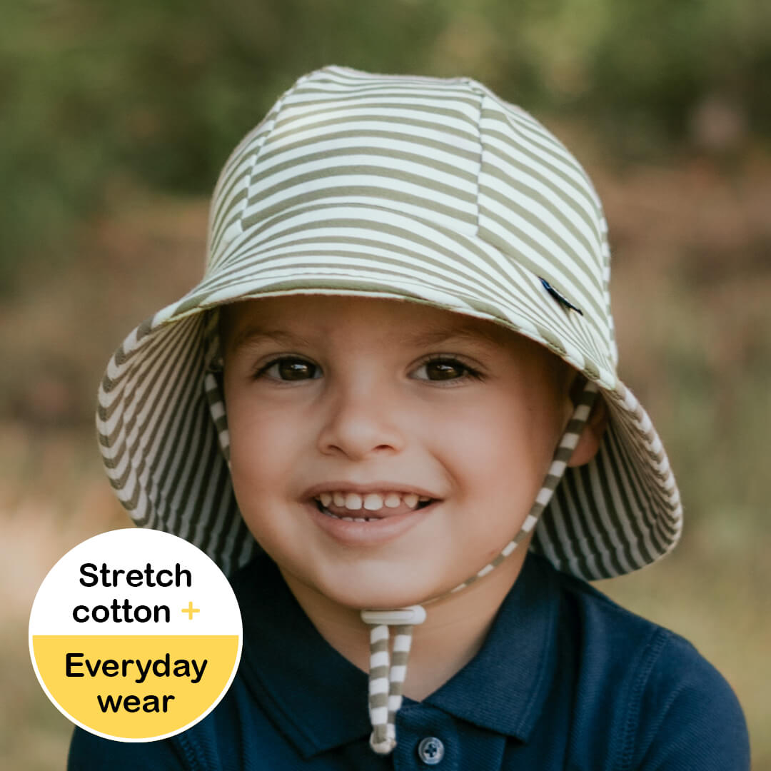 Toddler Bucket Sun Hat - Khaki Stripe