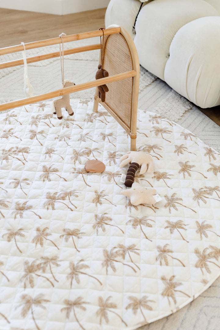 Palm Tree Quilted Linen Playmat
