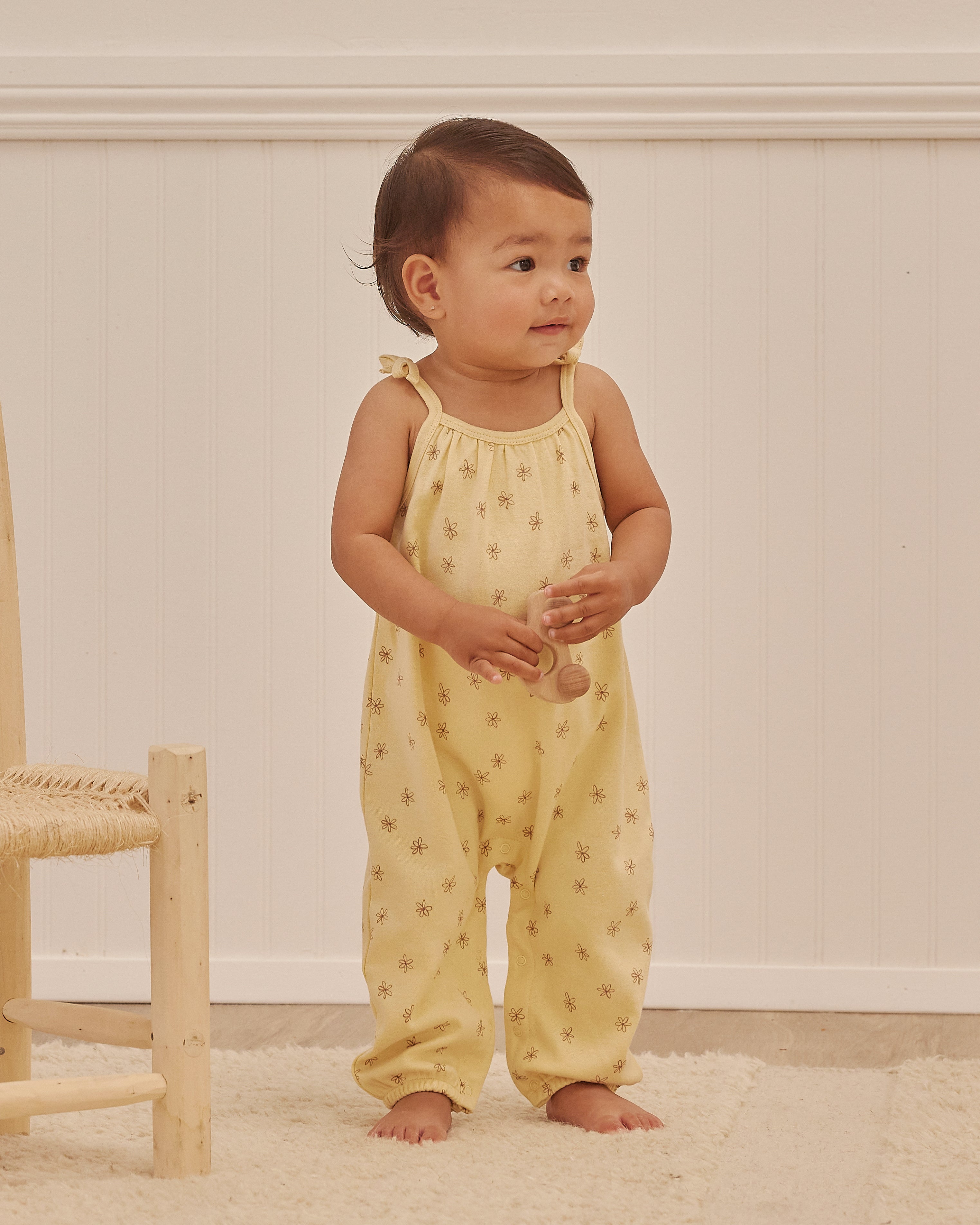 Yellow Blossom Smocked Jumpsuit